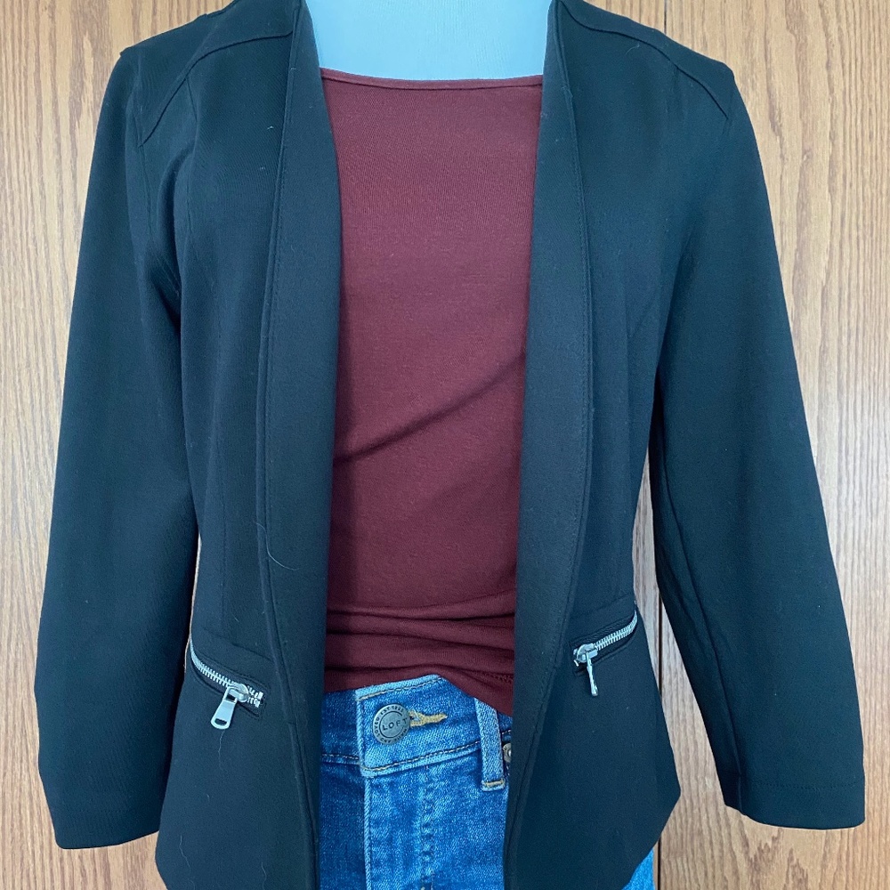 Maurices asymmetrical open front blazer